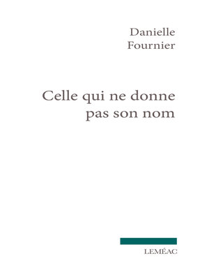 cover image of Celle qui ne donne pas son nom